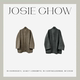 JOSIE JC6851246 女高端极简慵懒气质中长大衣外套 CHOW 耗牛绒