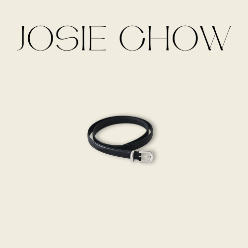 JOSIE CHOW【高端进口皮质】设计感真皮细款银扣腰带女JC253436