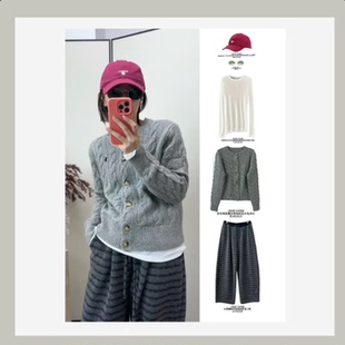 秋冬新款 JOSIE CHOW 劳家 RL061013 复古老钱绞花羊毛开衫