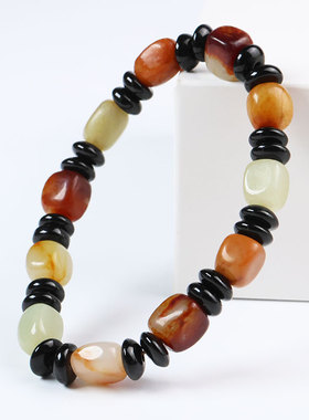 和田玉枣红色手链