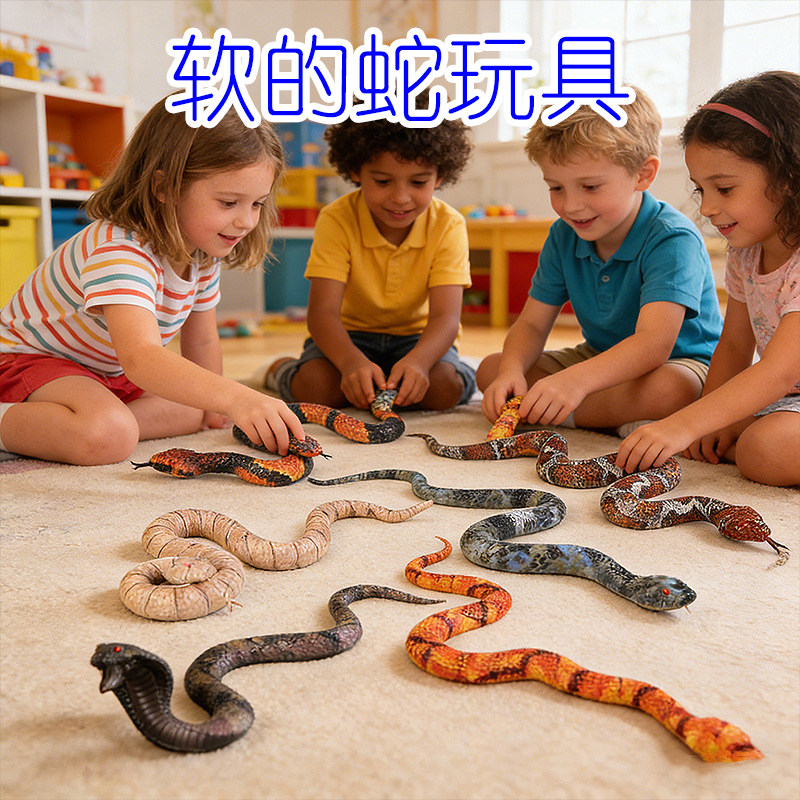 软的蛇玩具赤链蛇玉米锦蛇缅甸蟒眼镜王蛇银环响尾蛇整蛊吓人道具