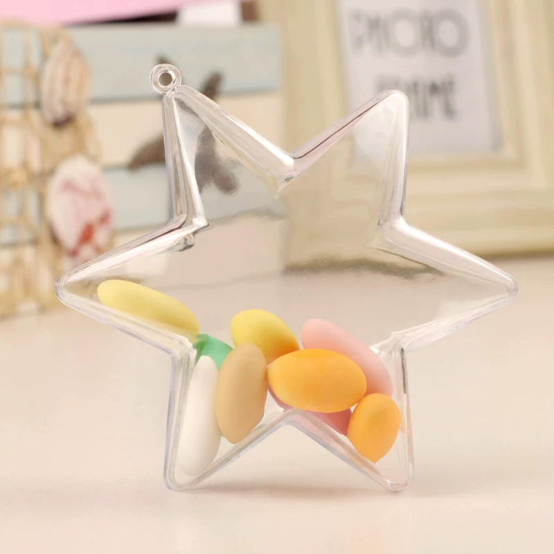 Transparent plastic box hollow hexagonal candy box wedding candy box creative wedding gift box decoration