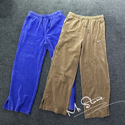 耐克秋冬灯芯绒阔腿长裤