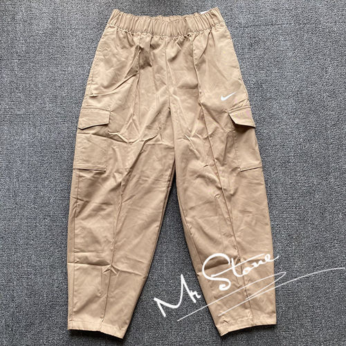 耐克女子大口袋宽松休闲工装裤