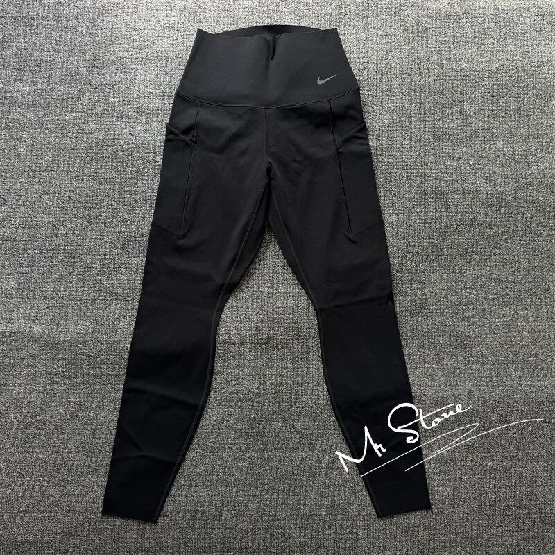 NIKE耐克 女子运动速干训练跑步高腰中度支撑紧身长裤DQ5997-010