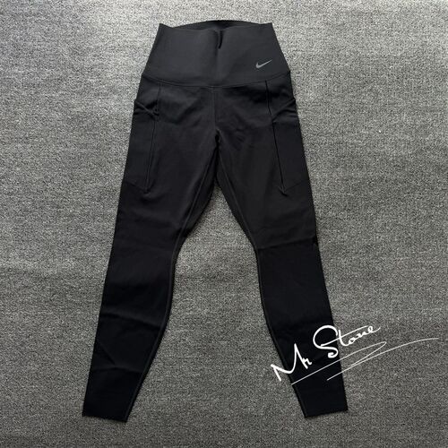 NIKE耐克 女子运动速干训练跑步高腰中度支撑紧身长裤DQ5997-010