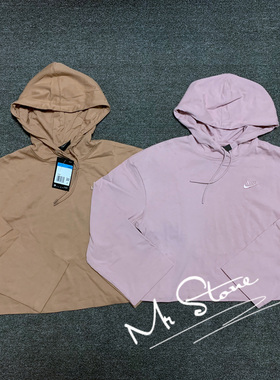 NIKE/耐克 女子宽松短款连帽衫运动休闲套头卫衣CJ3741-516-283