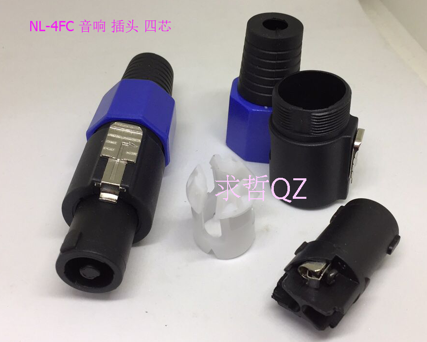 音响四芯专业音箱插头NL4FC 音响线接头功放 欧姆接头连接器端子