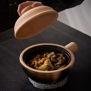 短柄煲仔饭土砂锅家用商用可燃气可干烧单柄小沙堡广东老式啫堡锅