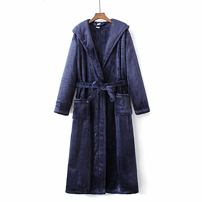 珊瑚绒情侣法兰绒欧美加长浴袍