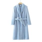 2024冬加长加厚浴袍法兰绒情侣睡衣大码 家居服女 珊瑚绒浴衣男士