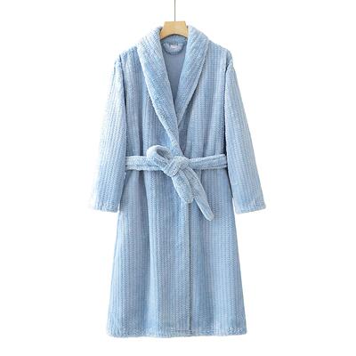 法兰绒加厚加长保暖睡衣居家服
