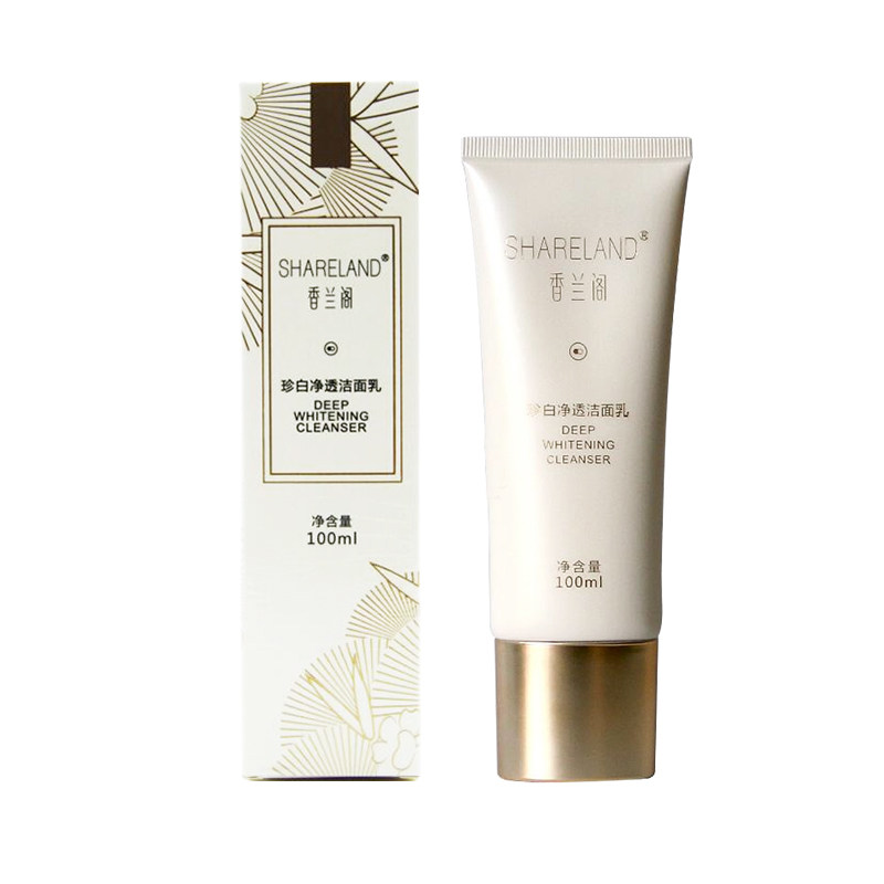 专柜正品国珍 香兰阁珍白净透洁面乳100ml嫩白保湿补水