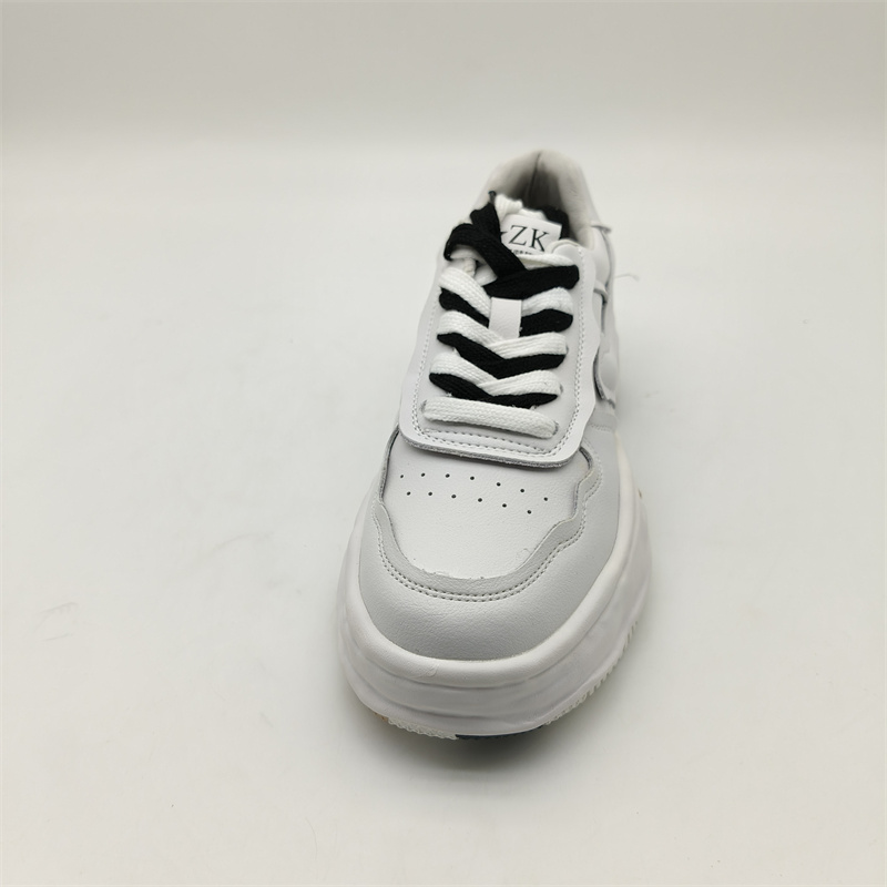 35码真皮休闲板鞋女白色厚底增高小白鞋松糕鞋夏季百搭运动鞋