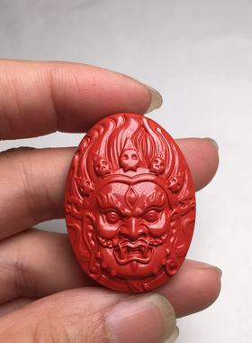 朱砂天师钟馗吊坠高含量红砂本命年护身挂件男女项链毛衣链饰品