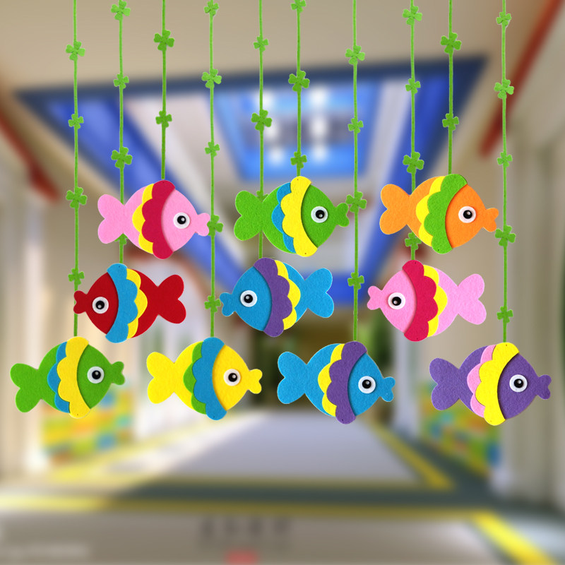 幼儿园环创教室走廊海洋风挂件儿童房布置挂饰天花板装饰空中吊饰