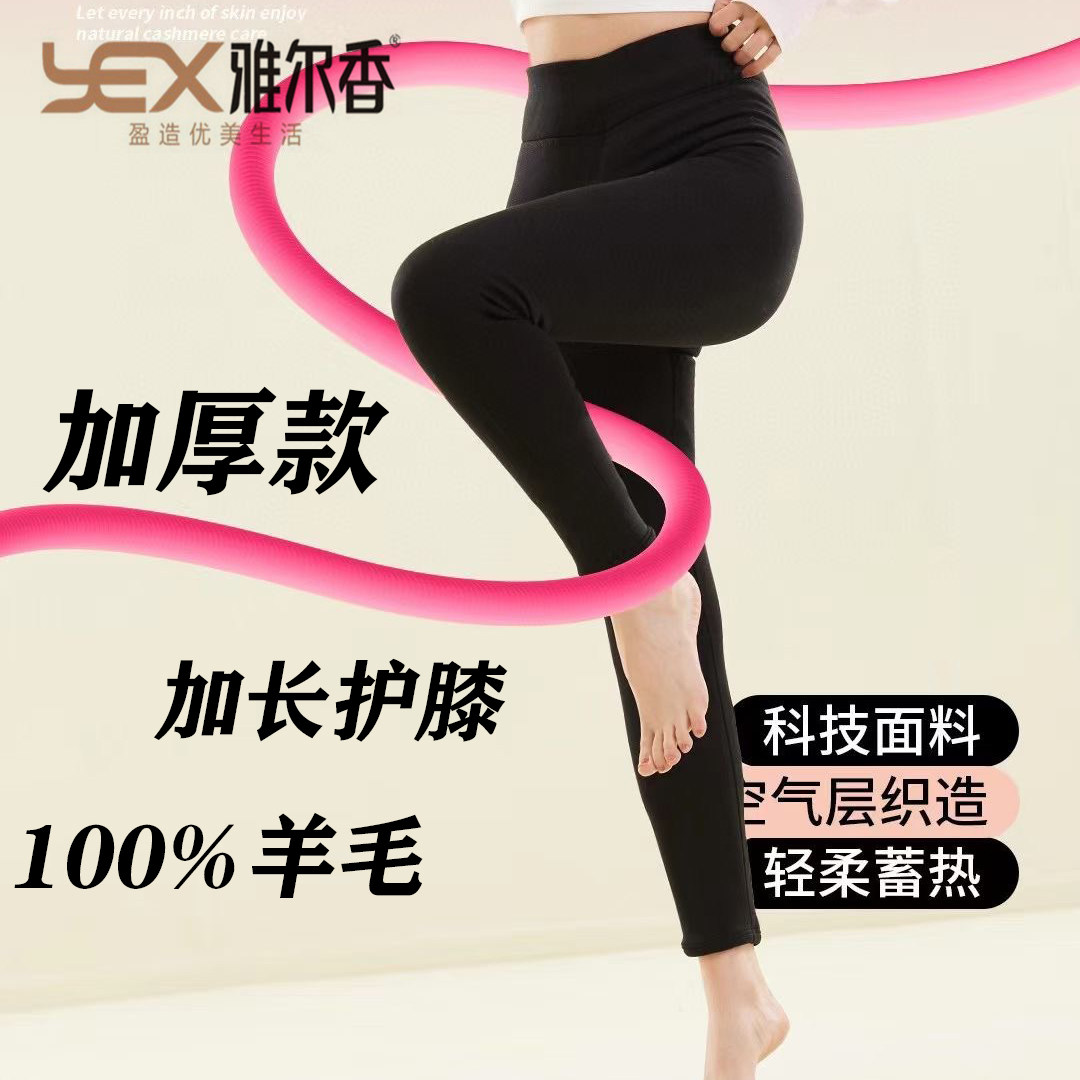 秋冬雅尔香新款8894女士加厚羊毛裤兔绒护腰护膝保暖裤打底裤