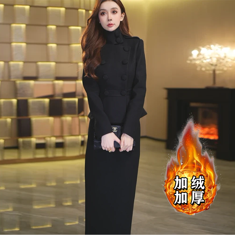 加绒加厚气质时尚两件套2025冬新款洋气修身显瘦百搭套装2755