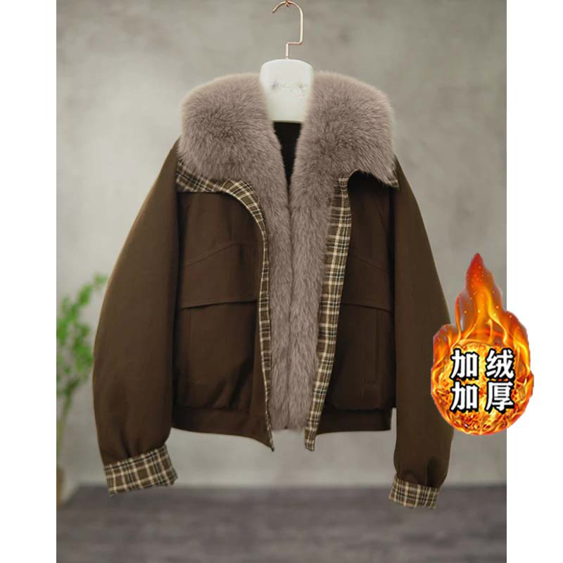 2025秋冬季新款加绒加厚时尚百搭短款女外套LJ0239,女装/女士精品,短外套,淘宝优惠券,粉丝福利购,淘宝优惠卷