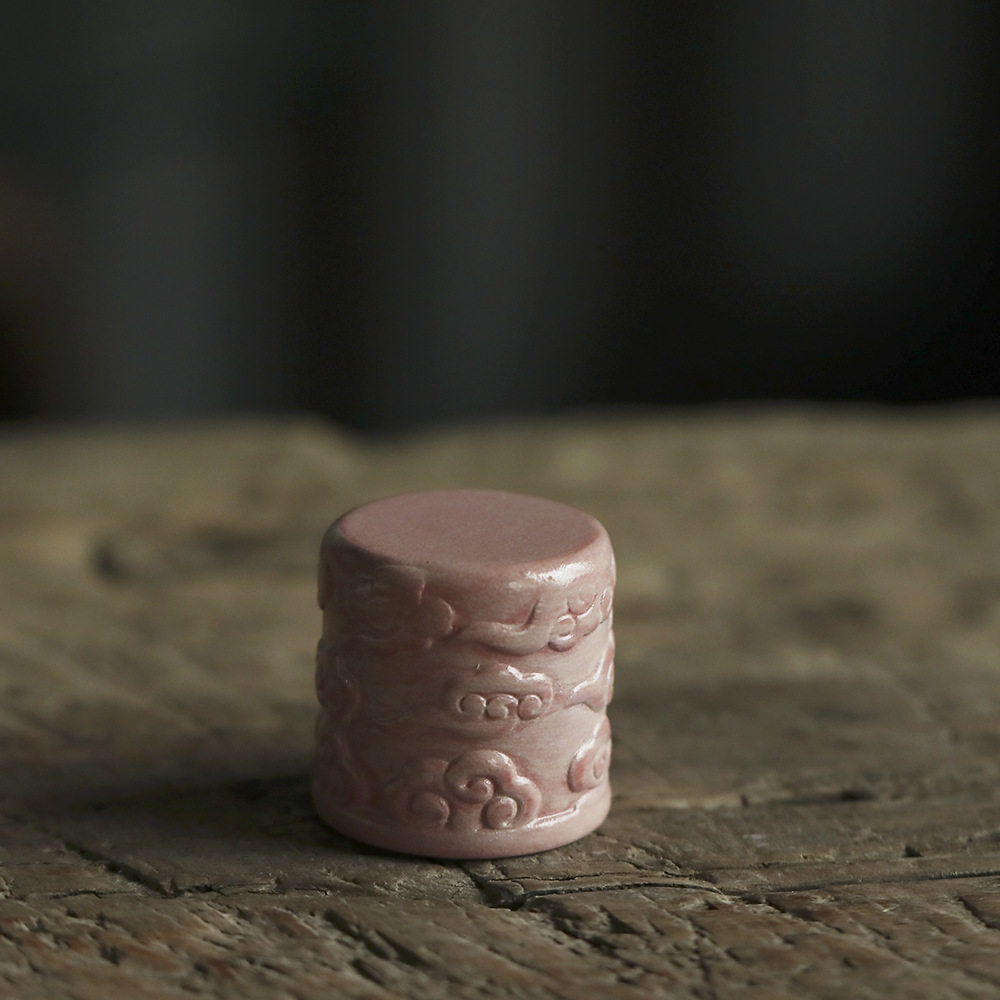 景德镇纯手工复古陶瓷茶具配件油画粉雕刻祥云盖置圆柱型中式盖托,餐饮具,茶道/零配,淘宝优惠券,粉丝福利购,淘宝优惠卷