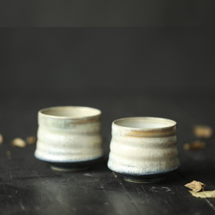 全手工手捏旋纹主人杯颜色釉单杯日式景德镇功夫茶具高温陶瓷