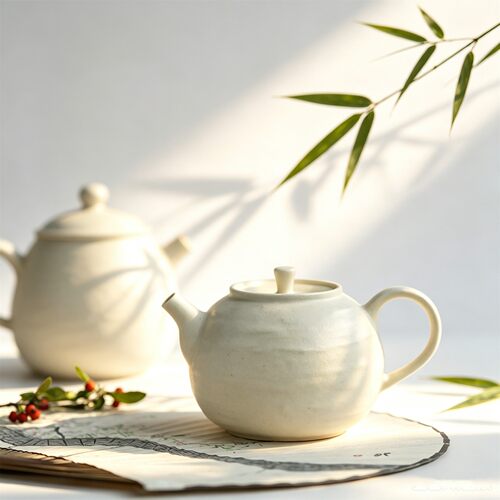 复古白泥陶开片可养茶壶160ml小
