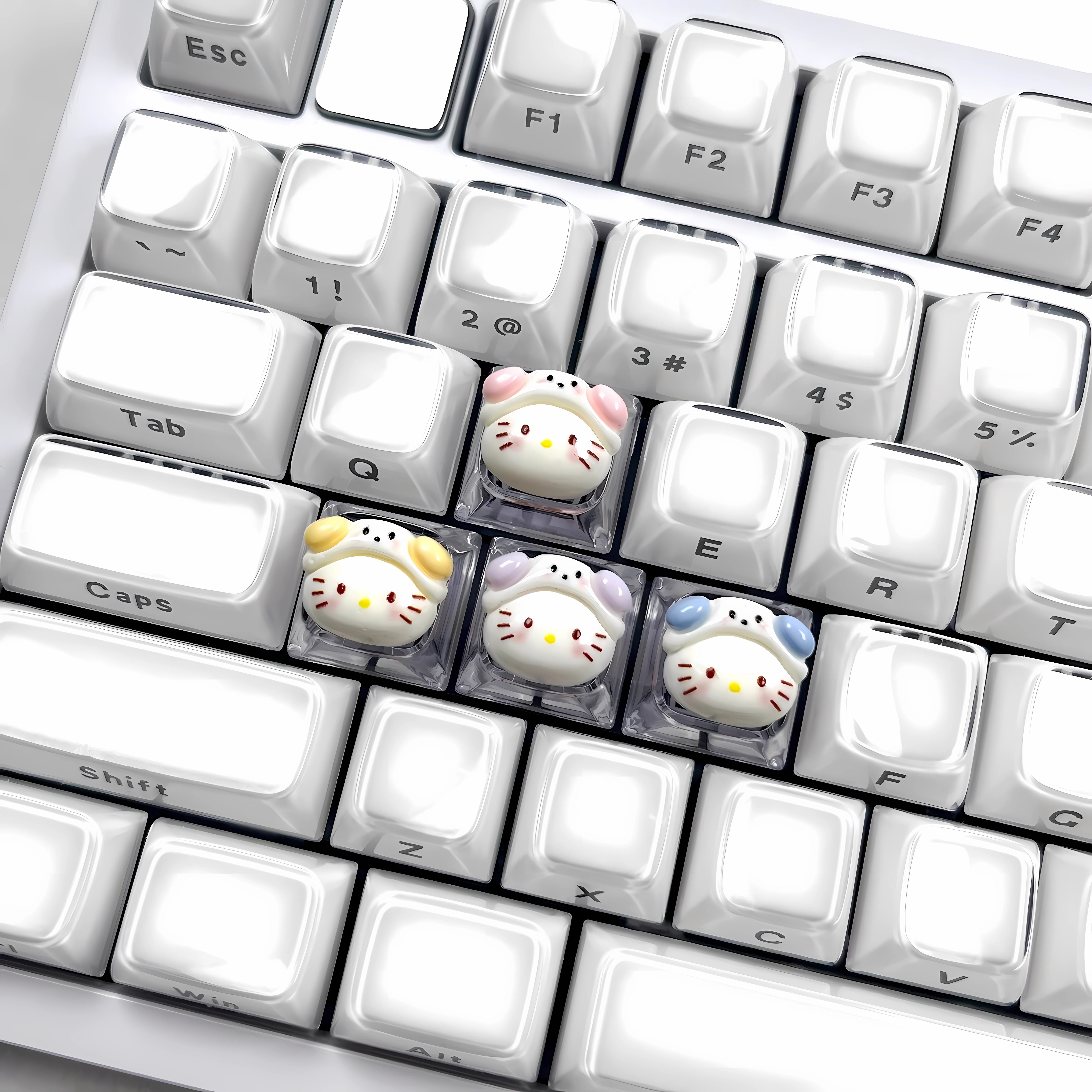 KT猫按键贴大耳头套键盘贴diy美甲穿戴甲打字打游戏敲键盘神器
