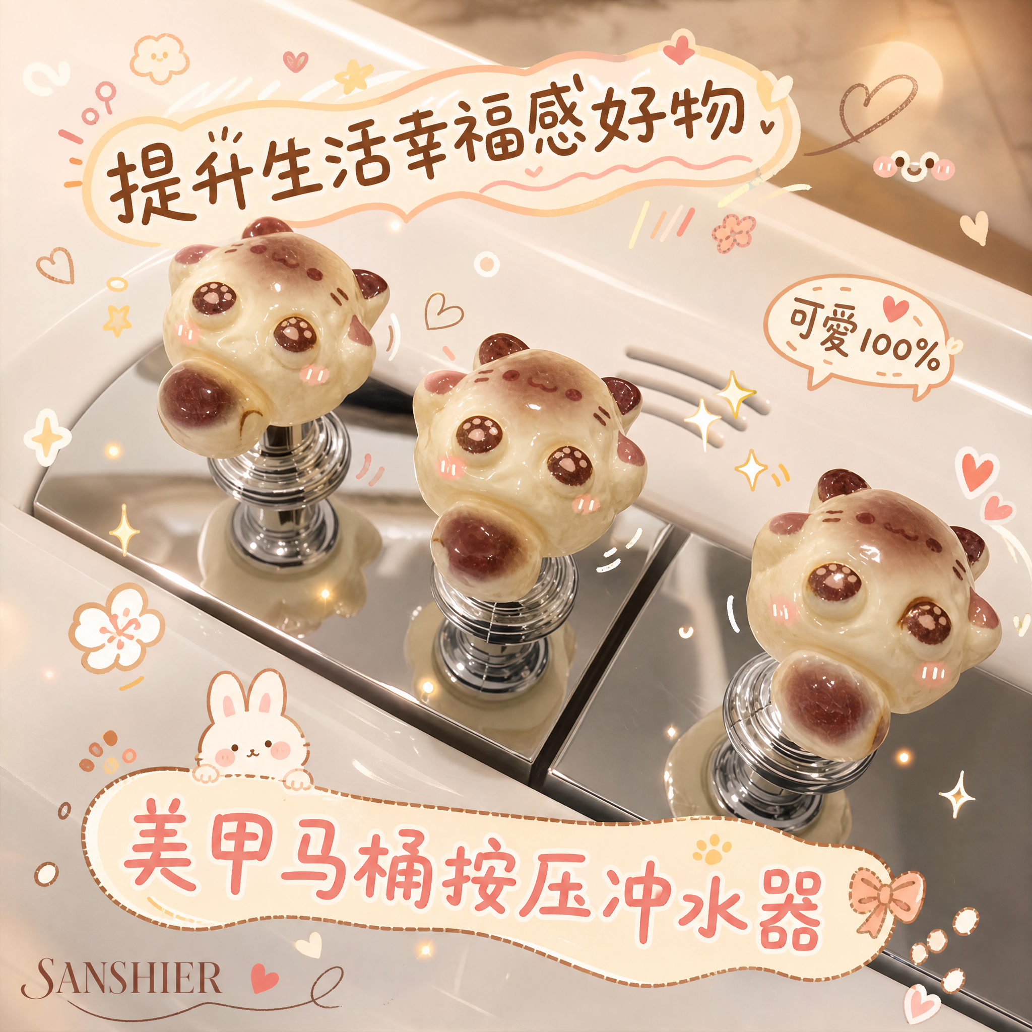 小编推荐美甲马桶冲水按压器