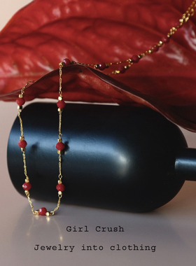 《特价不退换》红宝石复古朱砂项链优雅精致高级【叠戴强推】