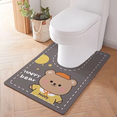 马桶u型地垫卫生间硅藻泥防溅尿