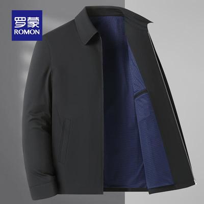 罗蒙中年大码商务男装外套宽松