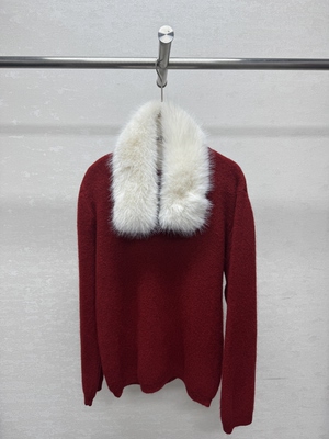 2025年冬季女装新款经典大气高雅高级感法式简约大红色毛衣新年款