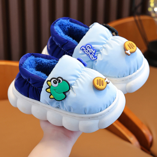 2023冬季新款儿童棉拖鞋女孩女童男童宝宝防水拖鞋冬天家居毛毛鞋