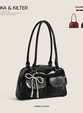 CHAIKAKILTER晕针许允真同款保龄球包包女2025夏季新款单肩腋下包