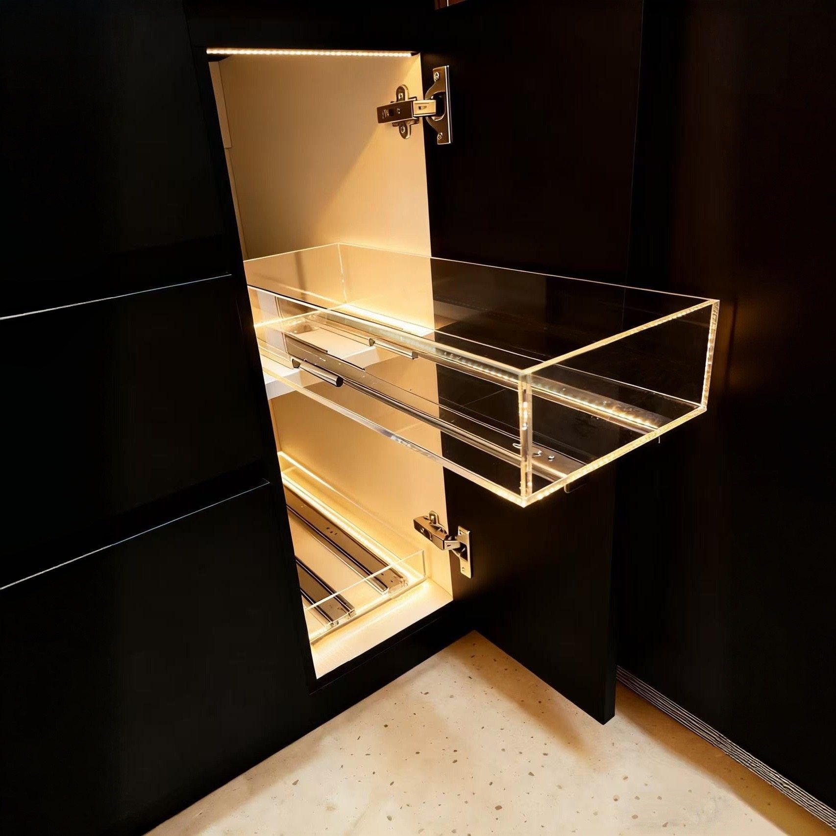 亚克力透明抽屉 厨房橱柜大怪物高柜拉篮零食柜收纳盒薄抽定制,收纳整理,零食收纳筐,淘宝优惠券,粉丝福利购,淘宝优惠卷