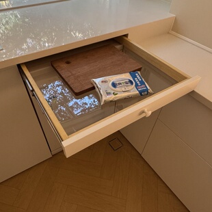 厨房橱柜改造洗碗机上方薄抽屉单层超薄工具抽定制亚克力实木抽屉
