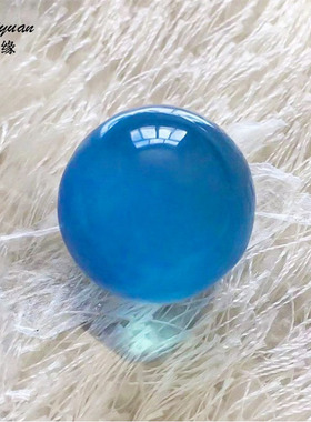 天然冰种海蓝宝单珠蓝色宝石手链散珠蓝手串女多宝圆珠配饰吊坠男