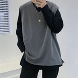 2021春新款纯色西装马甲双层宽松百搭无袖背心XZ-221-1-MJ01，男装背心/马甲，星座221-1