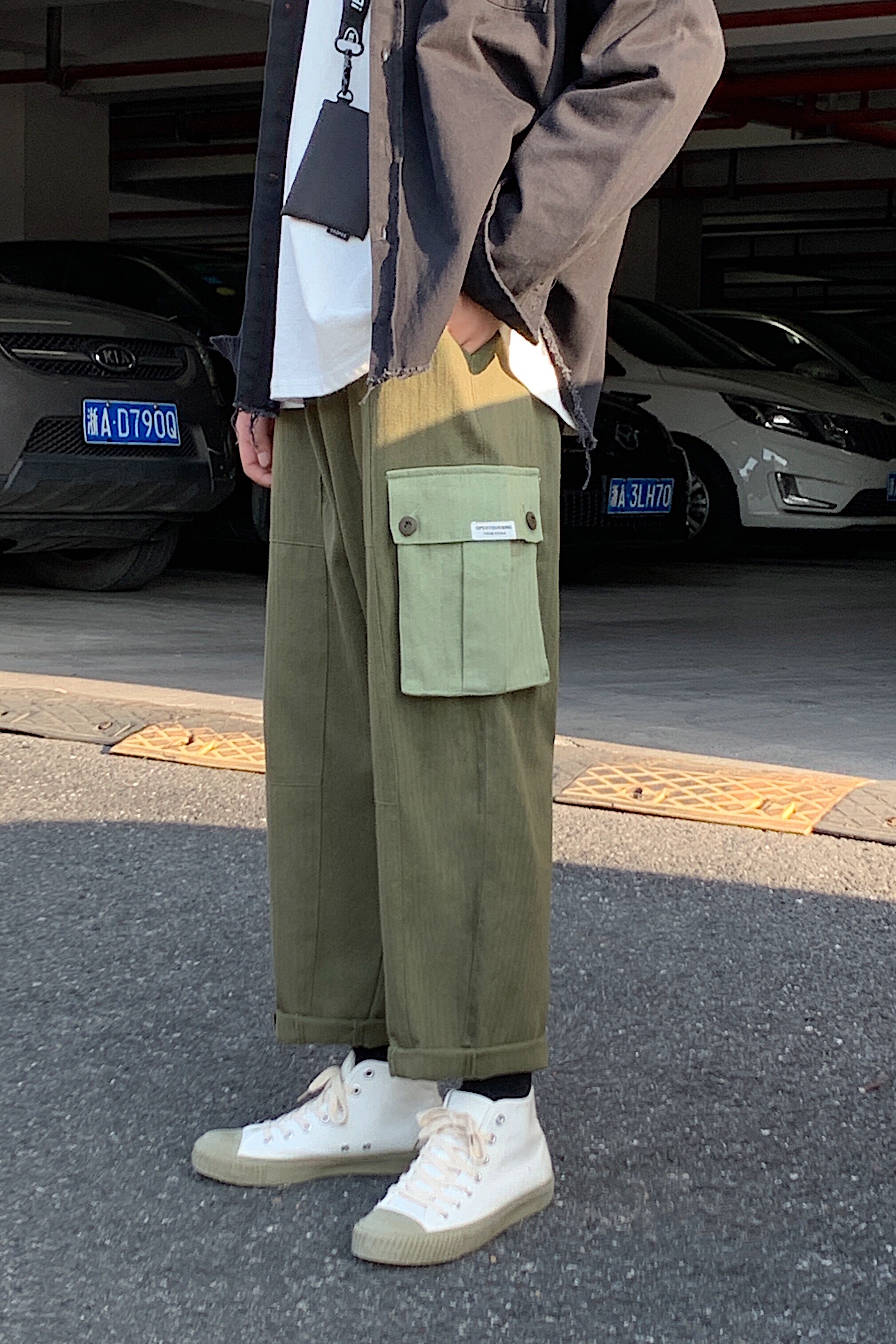 2021春秋款宽松阔腿直筒百搭工装裤休闲裤长裤XZ-221-1,男装休闲裤,星座221-1