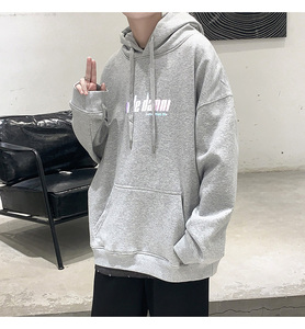 2021春新款七彩反光字母情侣宽松连帽卫衣外套xz-221-1-W300图片