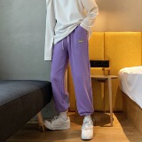 秋新款个性印花男女中性针织休闲裤运动裤XZ-221-1，男装休闲裤，星座221-1