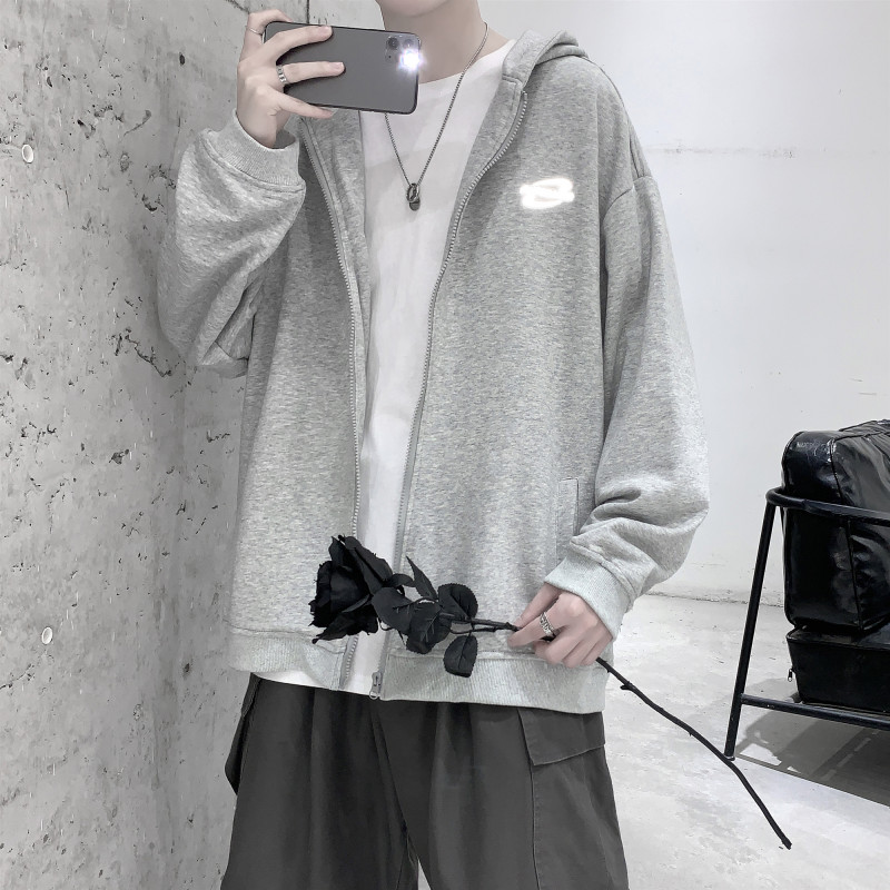 2021春新款运动开衫卫衣连帽反光夹克外套XZ-221-1-J,男装卫衣,星座221-1