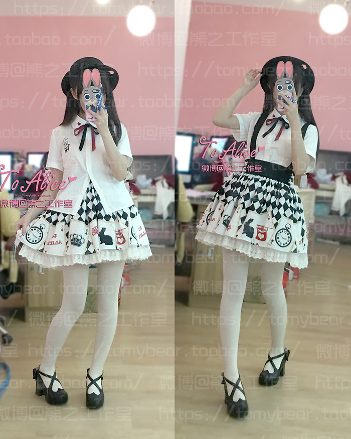 少女可爱赌神格子衬衫半身裙套装