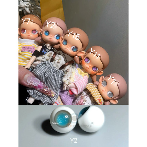 ob11玻璃眼珠可动眼球Zsiga（12mm嘎子姐Y系列)星星眼现货