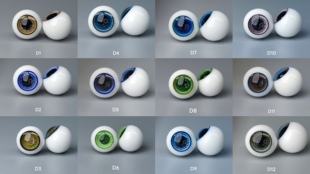 A品低弧现货 ob11手捏娃 D系列 圆溜溜可动彩色眼纹款 8mm10mm