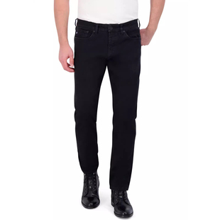 美国进口修身苗条显瘦小裤脚口弹力休闲时尚男士黑色直筒牛仔裤