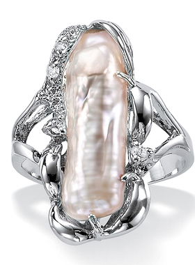 珍珠925银欧美风女士镶嵌宝石