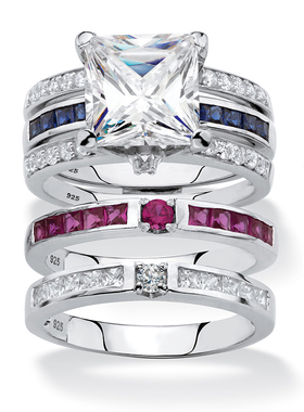 立方氧化锆925银复古女士戒指