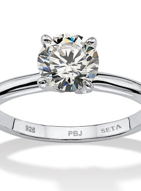 立方氧化锆925银新娘结婚戒指