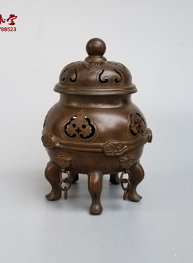 仿古风纯铜檀香工艺品宣德炉